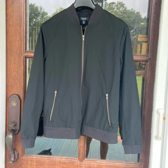 Nordstrom Mens Shop black lined jacket. Size Medium - Picture 1 of 5